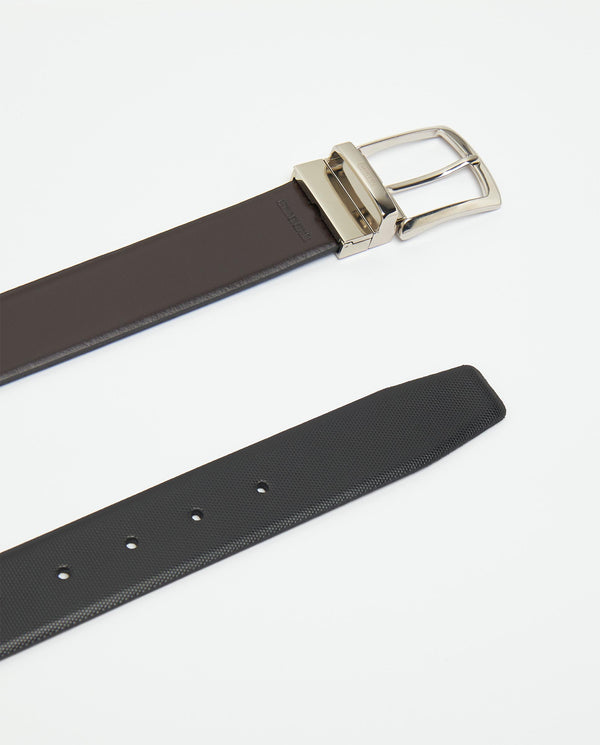 Brown & black reversible leather belt