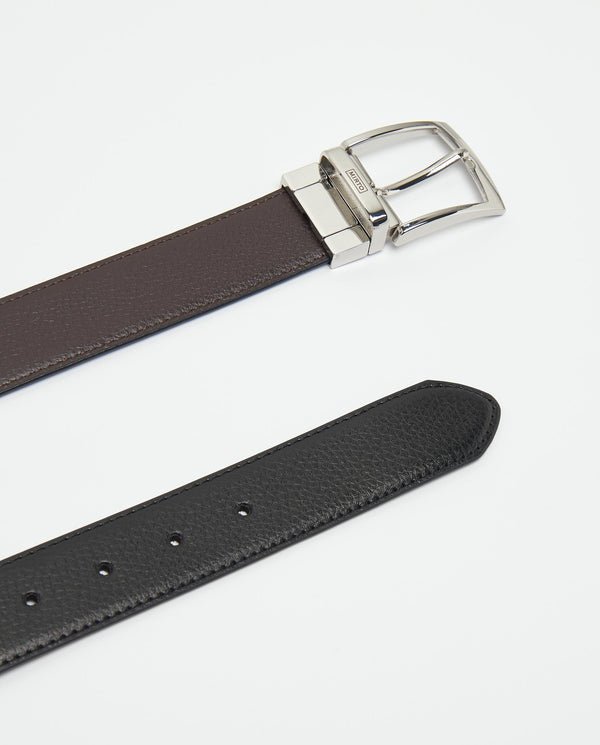 Black & brown reversible leather belt