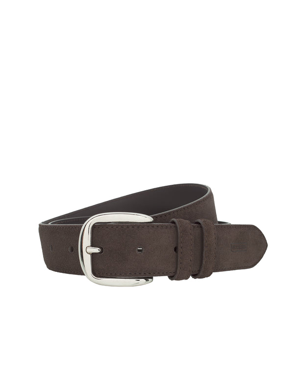 Brown casual suede belt