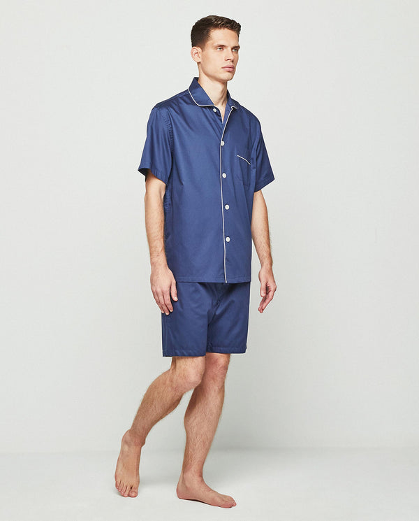 Navy blue plaid short pajamas by MIRTO