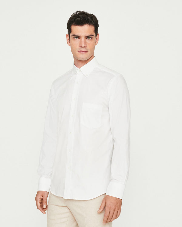 White button down casual Oxford shirt