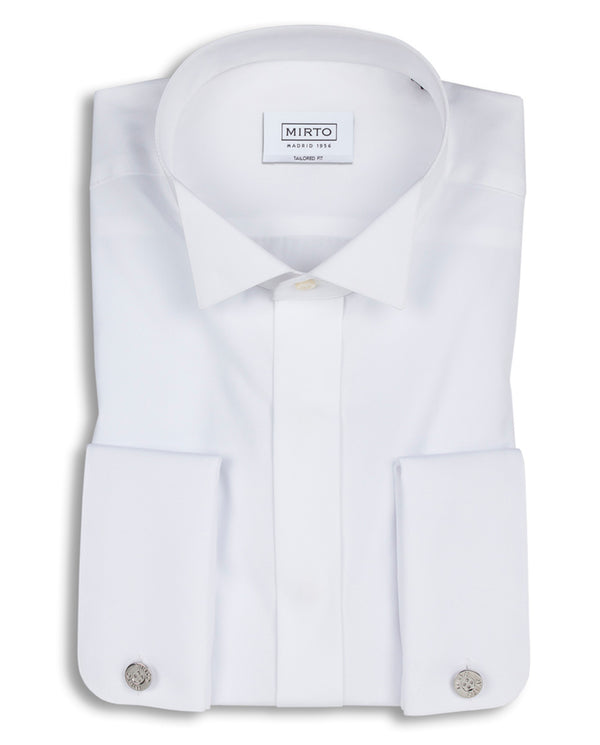WING COLLAR TAILORED-FIT TUXEDO SHIRT by MIRTO