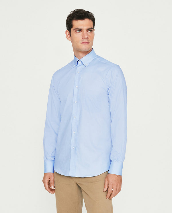 Blue button down casual Oxford shirt
