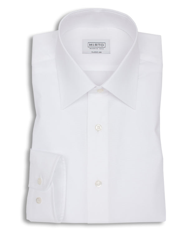 POINTED COLLAR WHITE-POPLIN DRESS SHIRT by MIRTO