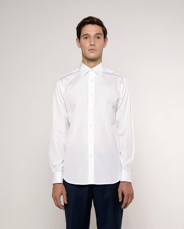 WHITE POINTED COLLAR DRESS SHIRT by MIRTO