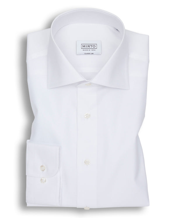 WHITE SPREAD-COLLAR DRESS SHIRT by MIRTO