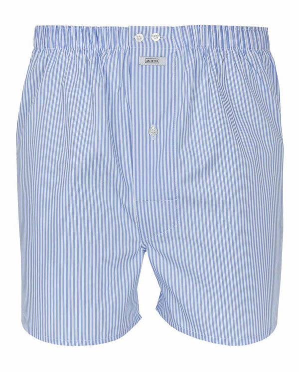 Blue striped cotton boxer shorts