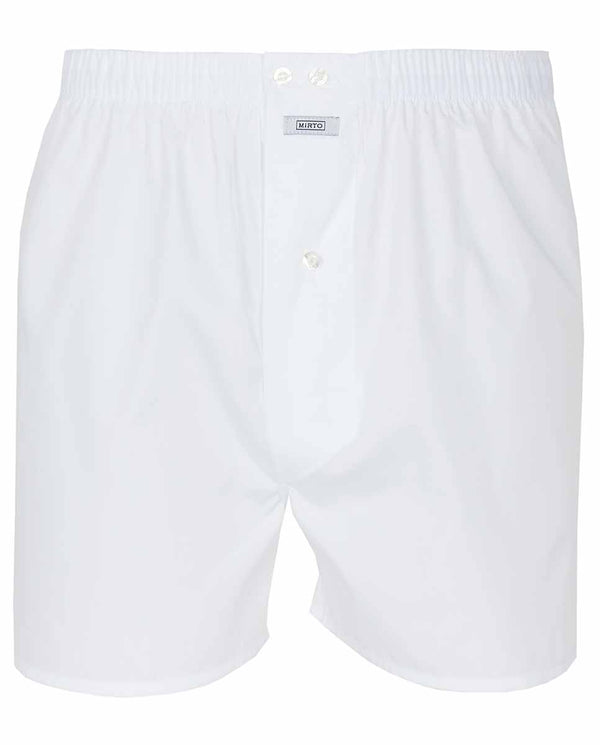 White cotton-poplin boxer shorts