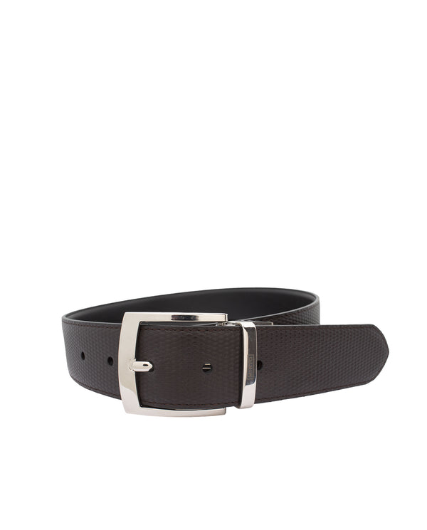 Reversible brown & black leather belt