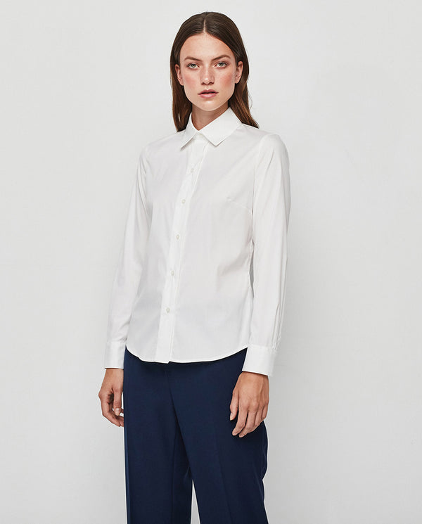 Stretch cotton white essential shirt