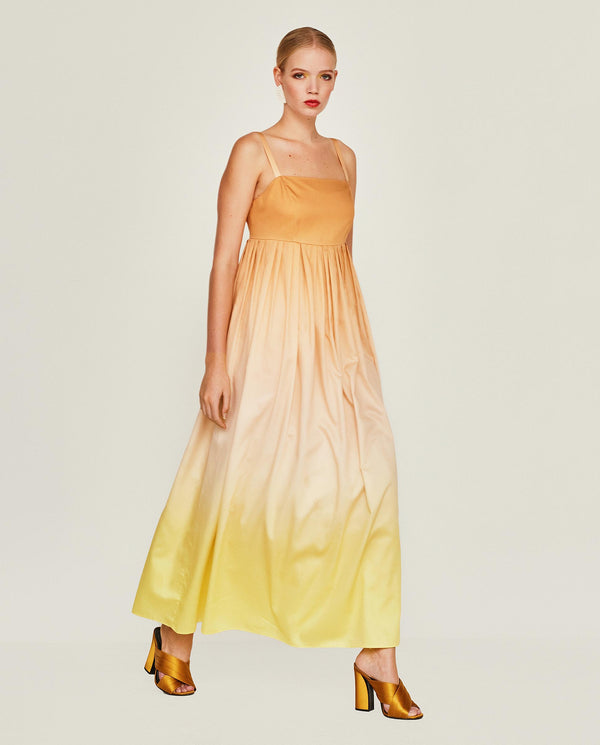 Yellow & neutral degradé dress by MIRTO