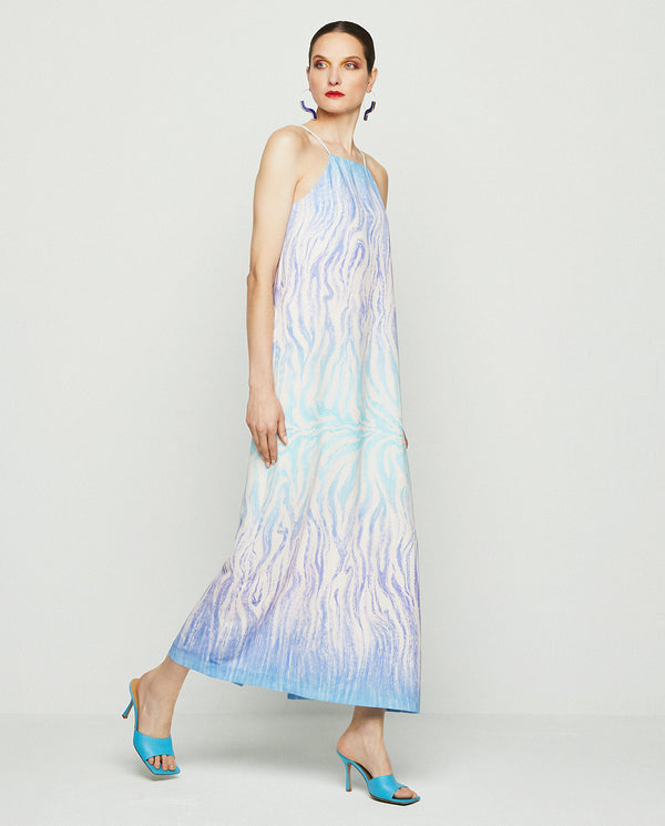 Blue & mauve degradé print dress by MIRTO