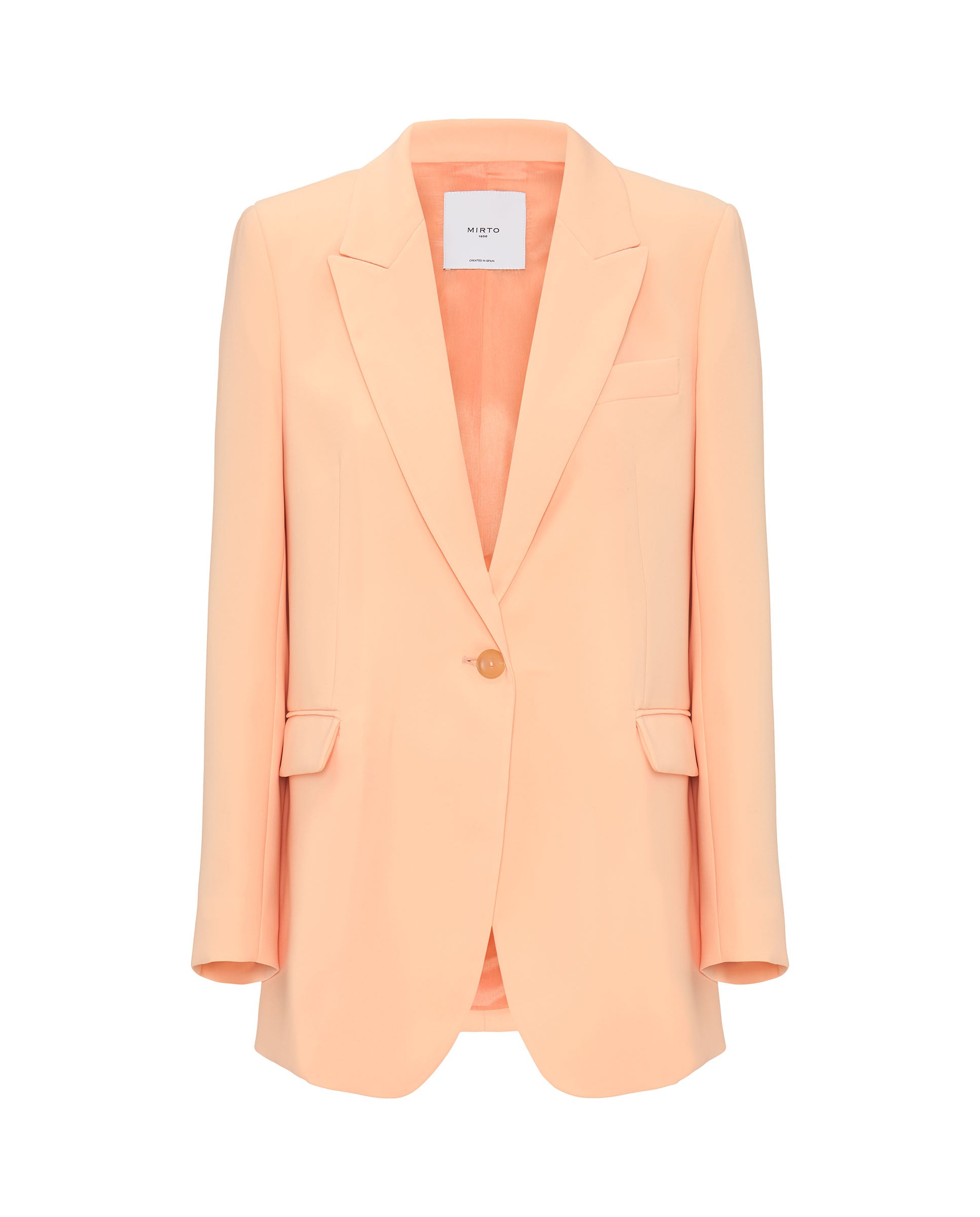 Peach orange fluid sartorial jacket by MIRTO