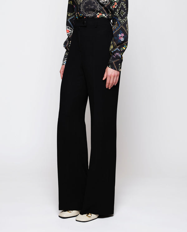 Black crepe trousers by MIRTO