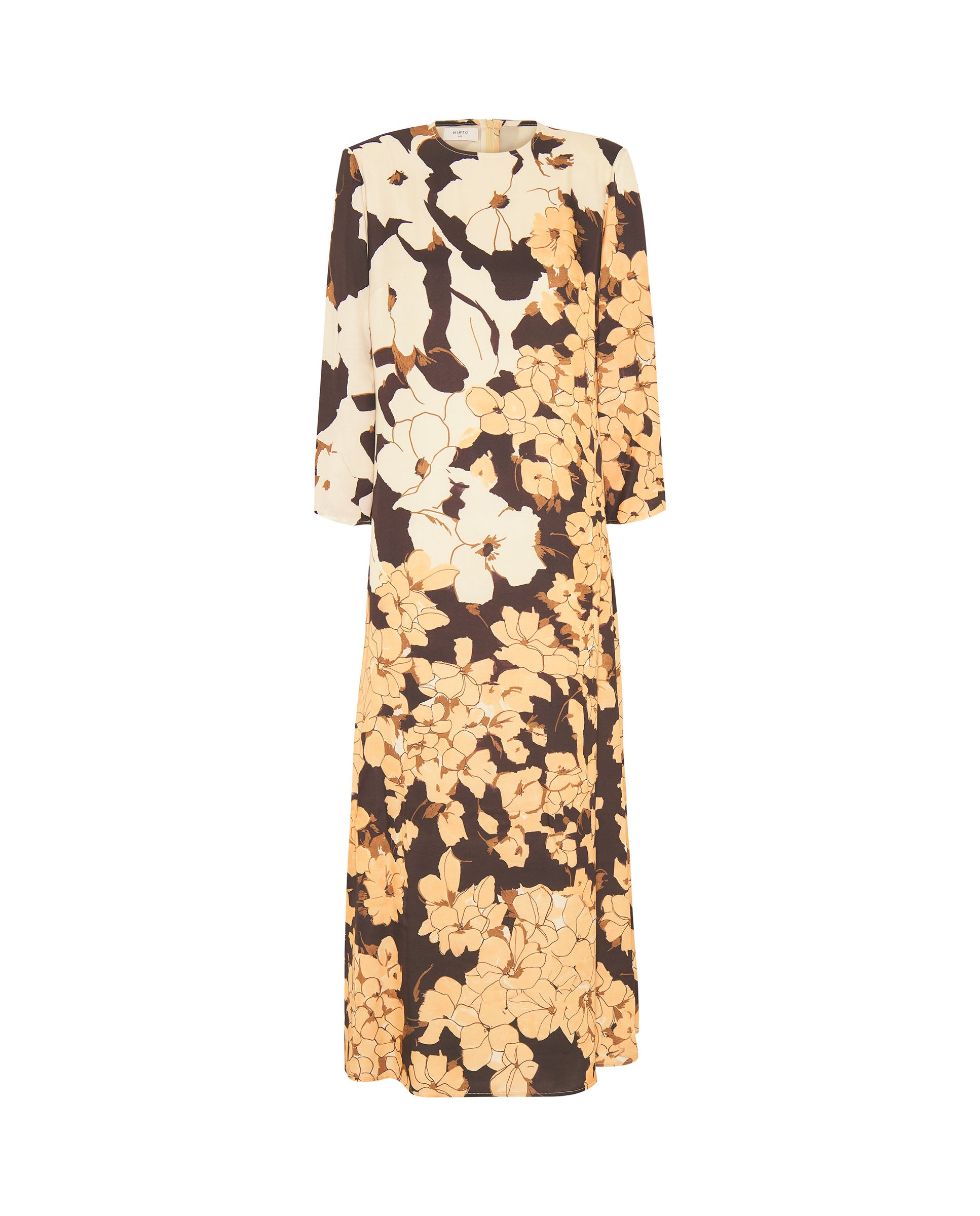 Beige floral print dress by MIRTO