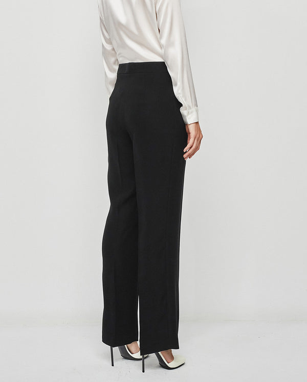 Back crepe trousers