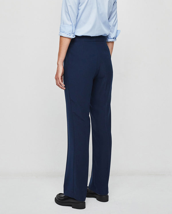 Blue crepe trousers