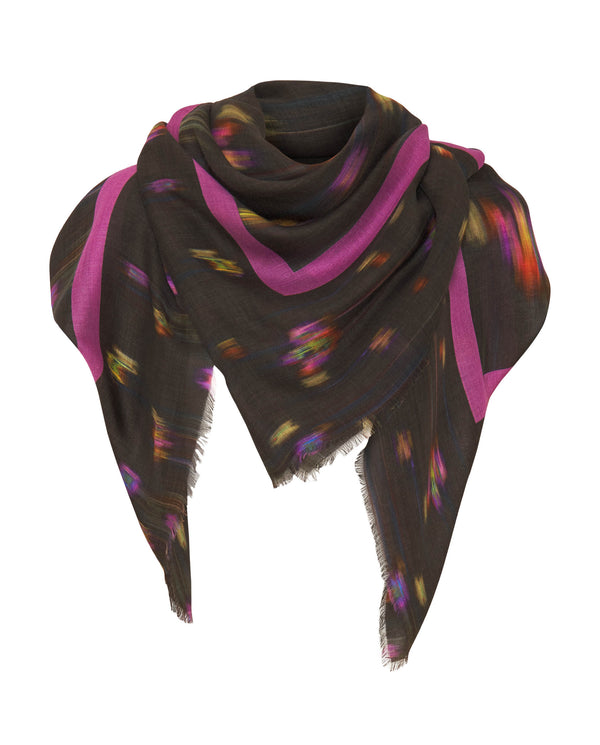 Multicolor ikat print foulard by MIRTO