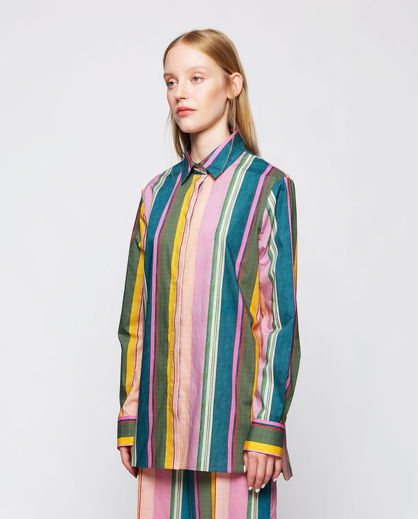 Multicolor cotton striped shirt by MIRTO