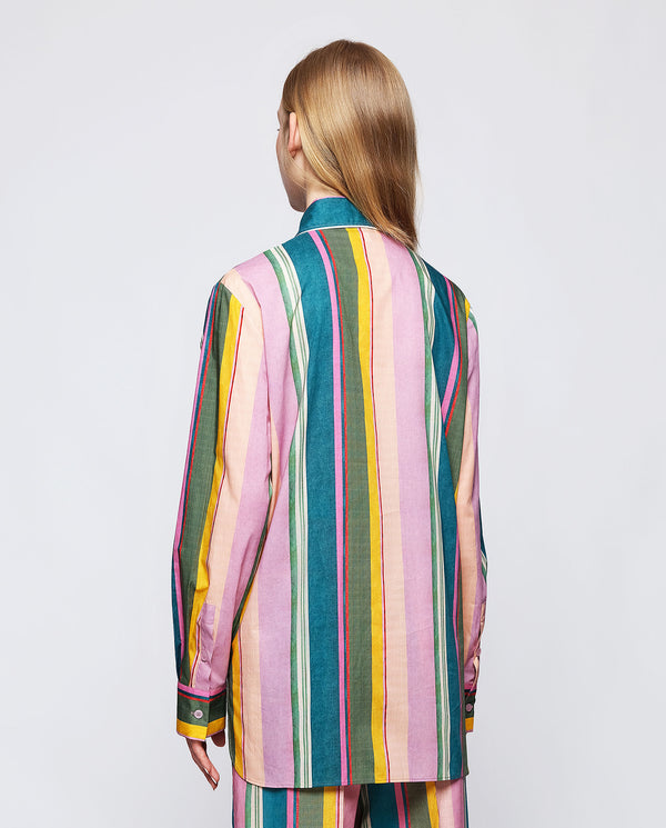 Multicolor cotton striped shirt by MIRTO