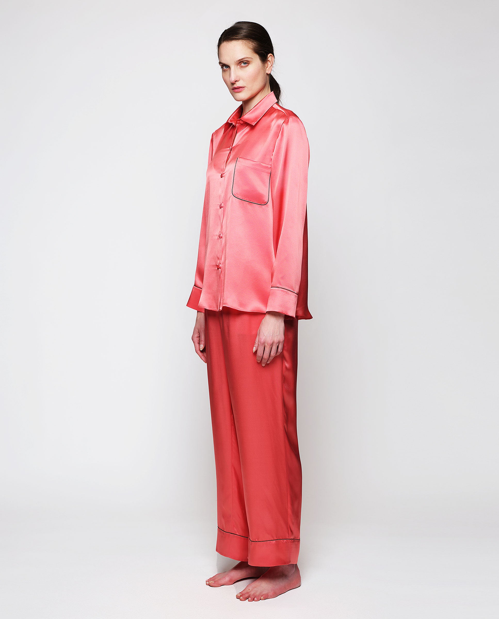 Pink Silk Pajama Set