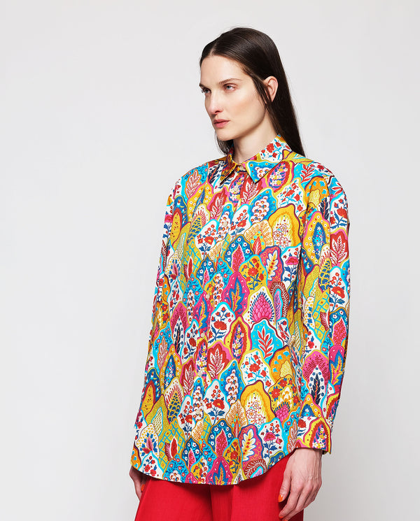 Multicolor cotton print shirt by MIRTO