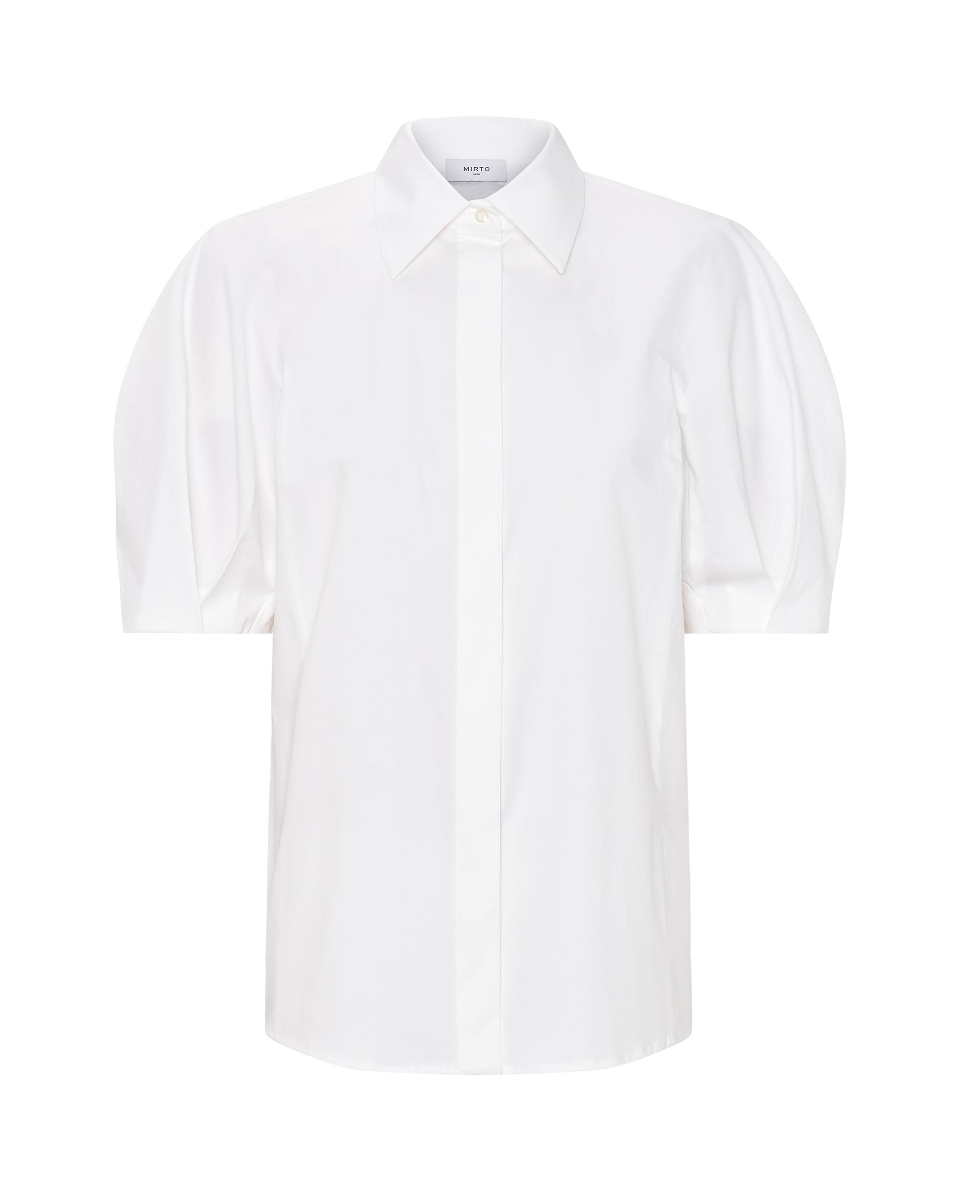 White cotton shirt with short sleeves by MIRTO