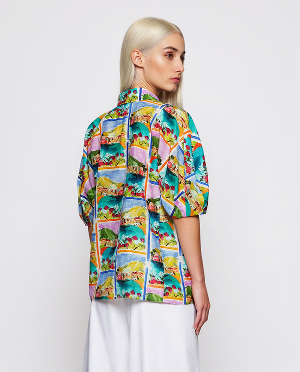 Multicolor print cotton silk shirt by MIRTO