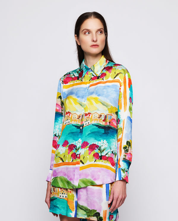 Multicolor print fluid blouse by MIRTO