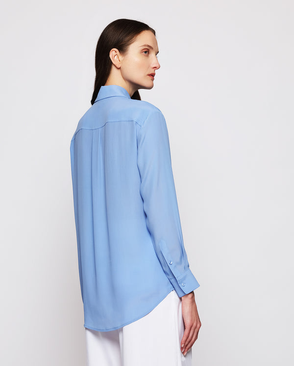 Blue silk blend blouse by MIRTO