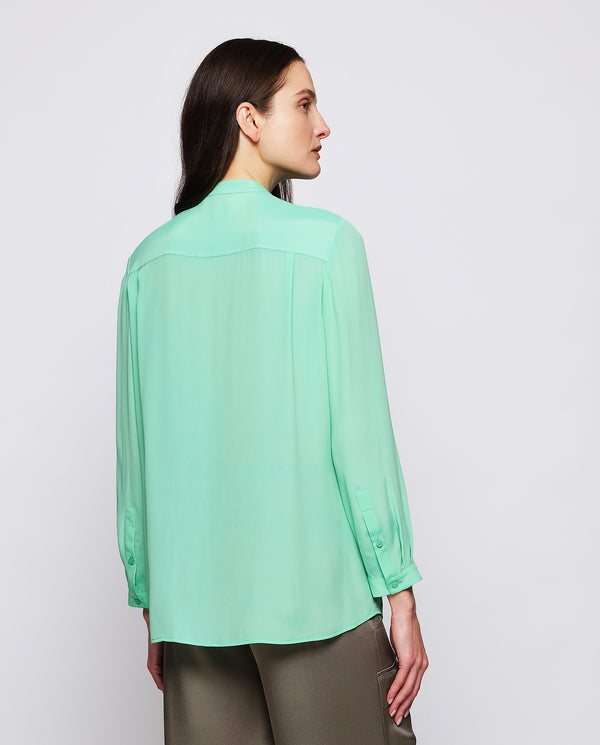 Green silk blend blouse by MIRTO
