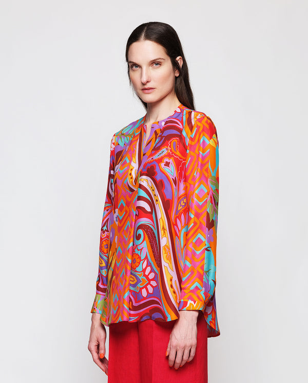 Multicolor print silk blouse by MIRTO