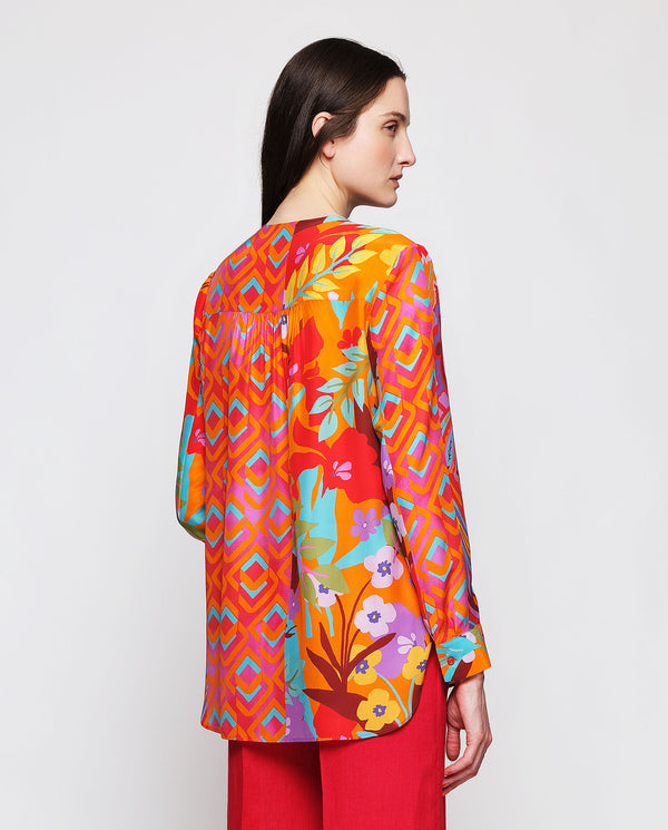 Multicolor print silk blouse by MIRTO
