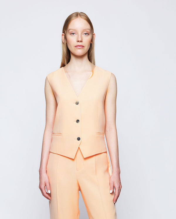 Peach orange sartorial waistcoat by MIRTO