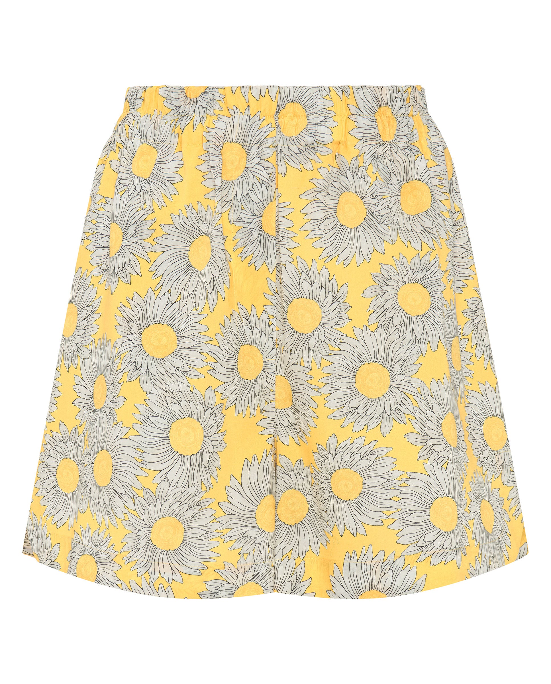 Yellow floral print cotton shorts by MIRTO