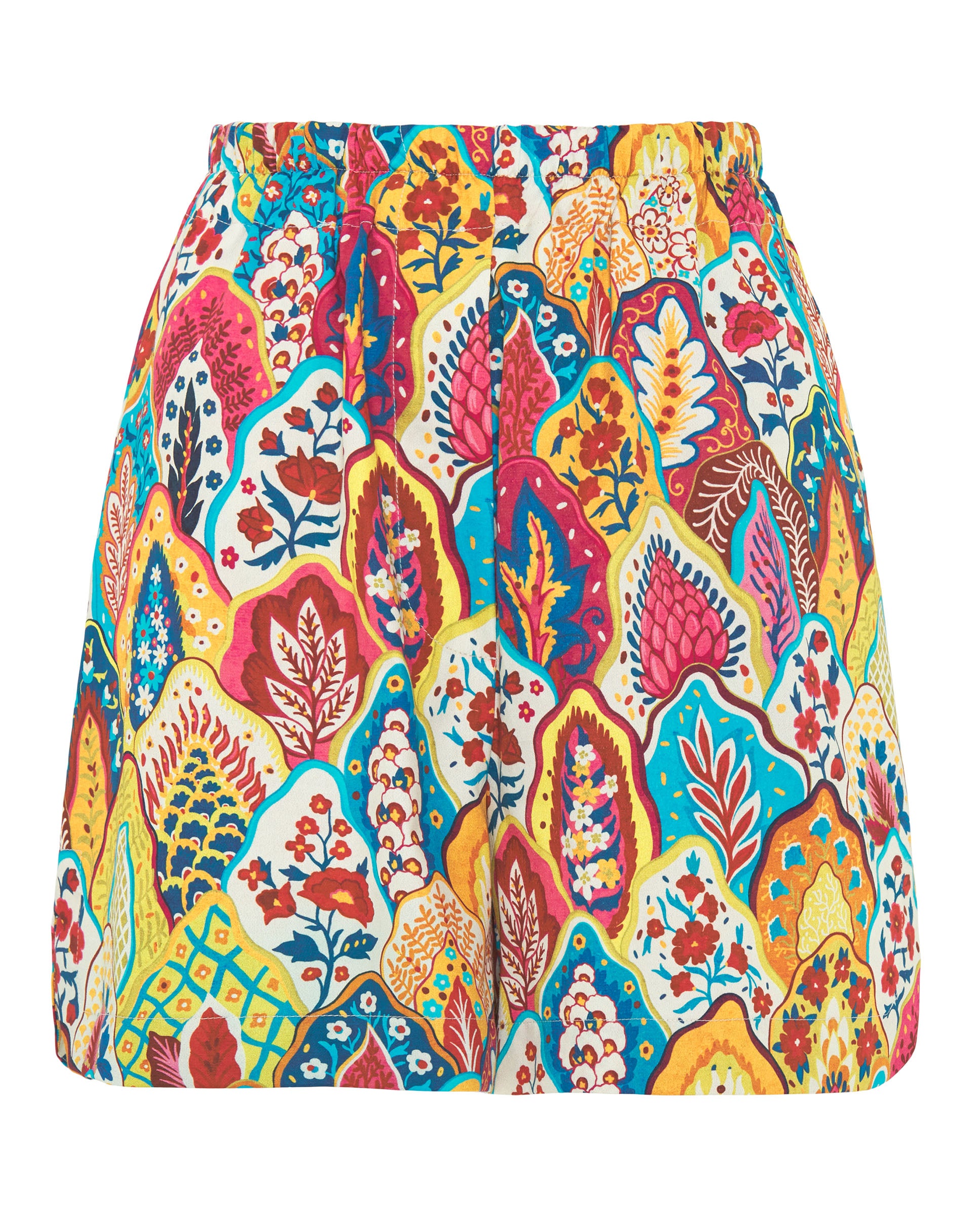 Multicolor cotton print shorts by MIRTO