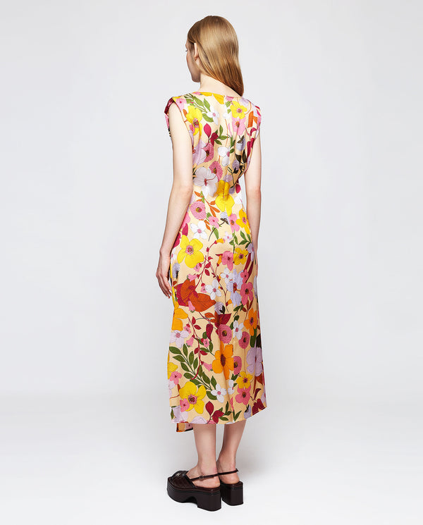 Multicolor floral print fluid dress by MIRTO