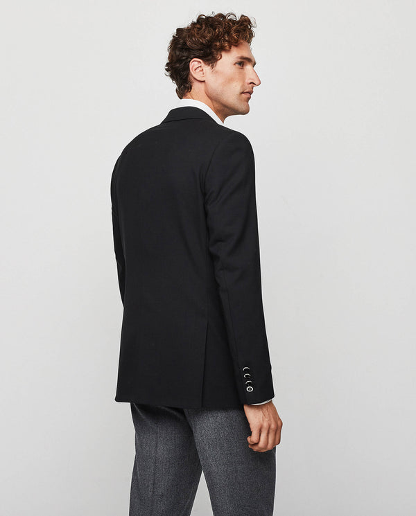 Comfort fit wool black blazer
