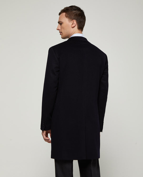 Navy virgin-wool city-coat