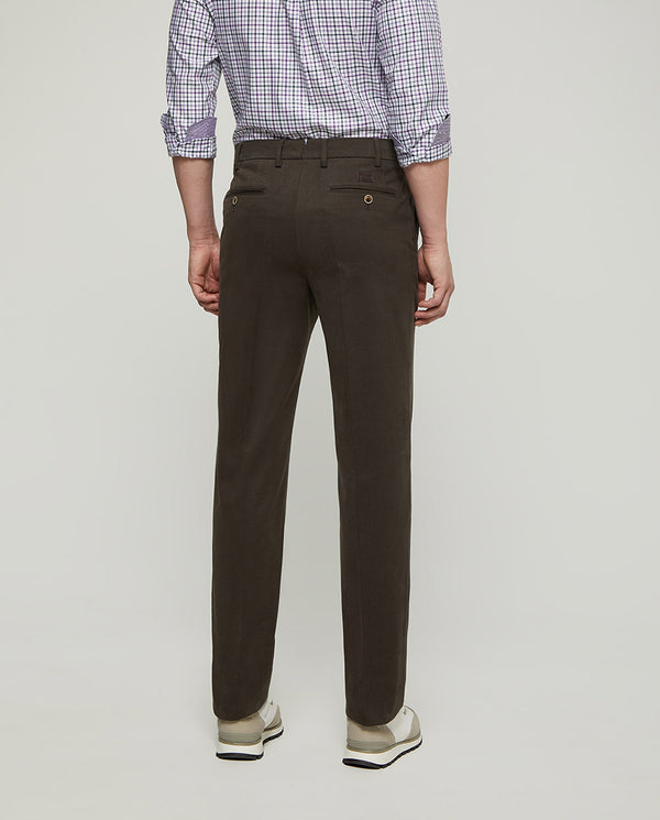 KAKI STRECH-COTTON CASUAL TROUSERS by MIRTO