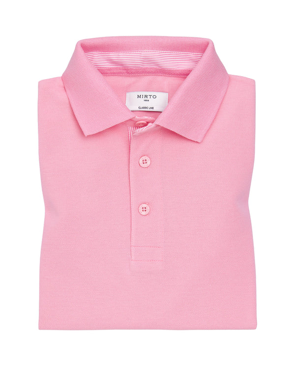 Pink polo, no breast pocket by MIRTO