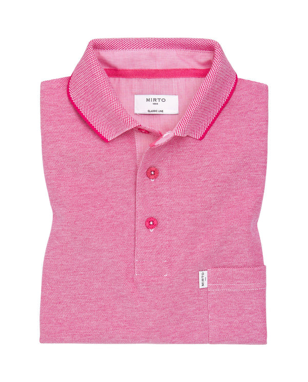 Fuchsia polo with breast pocket by MIRTO