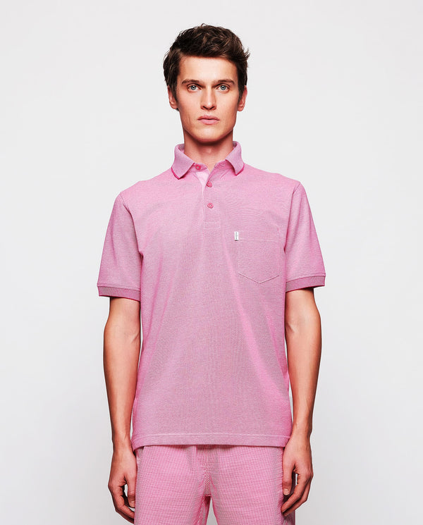 Fuchsia polo with breast pocket by MIRTO