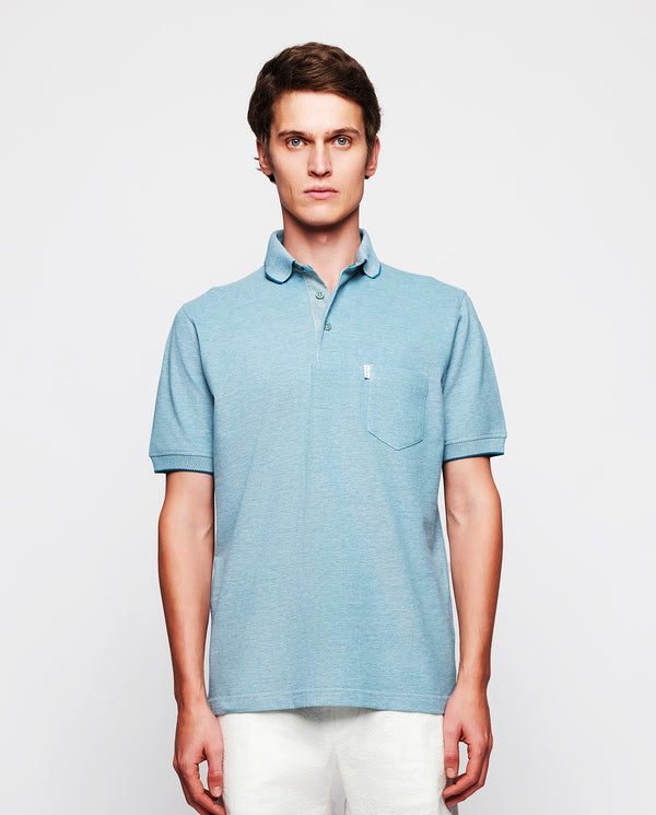 Duck green polo with breast pocket by MIRTO