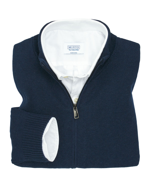 V neck Cotton knit jacket by MIRTO