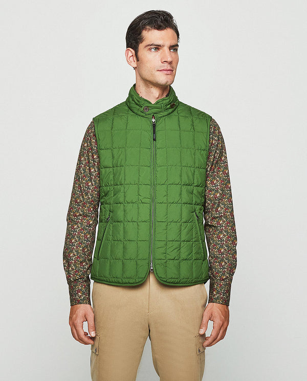 Green quilted waistcoat