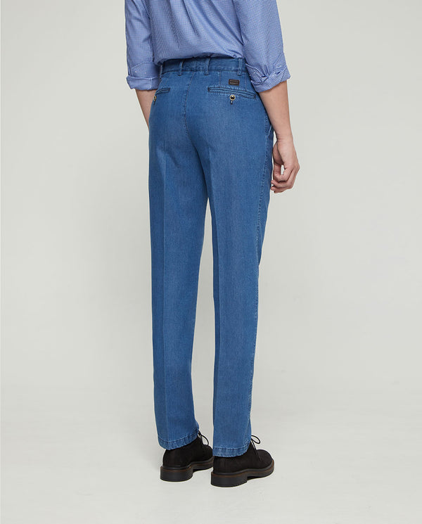 Big&tall casual light blue denim trousers