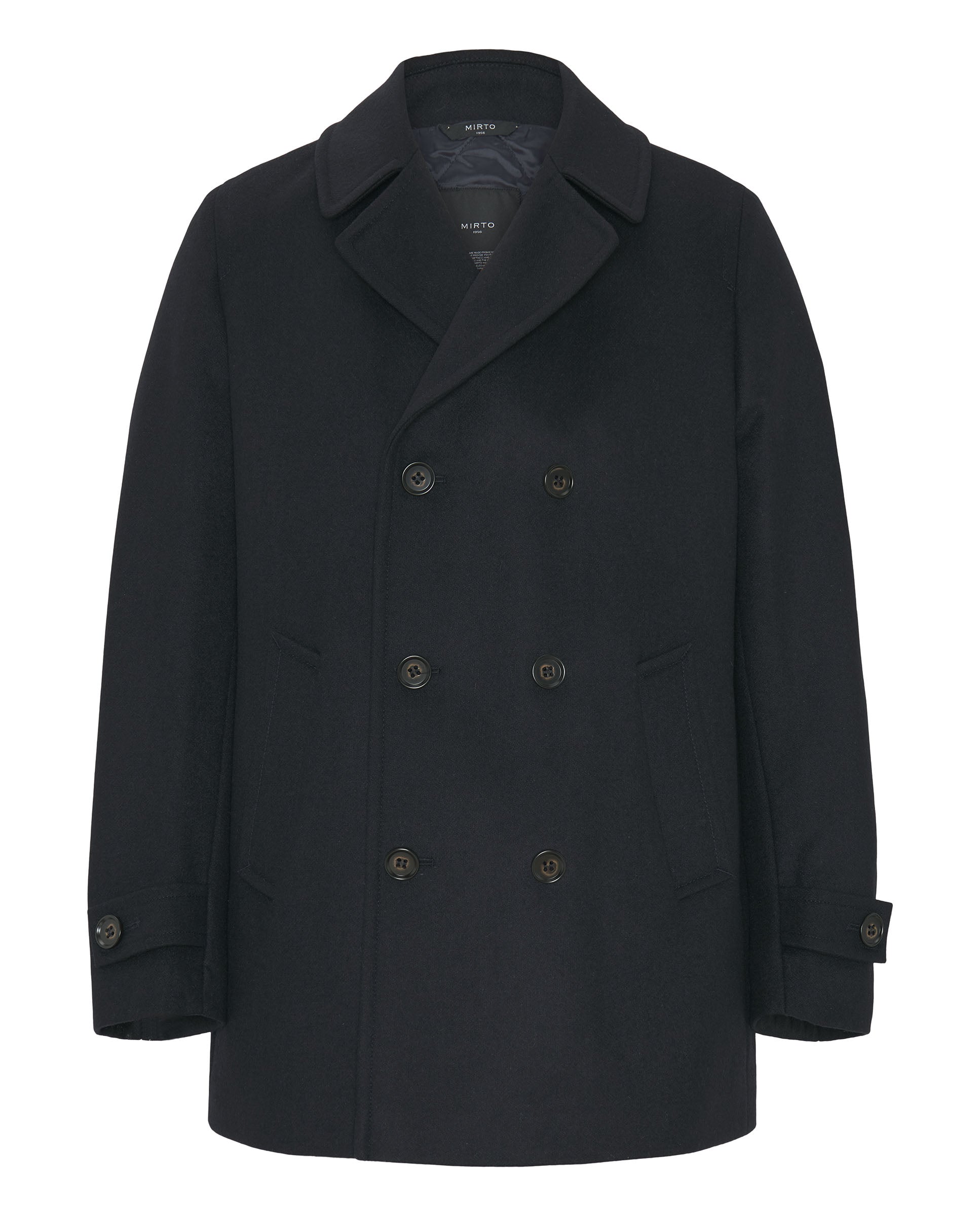 Navy blue Wool blend peacoat by MIRTO