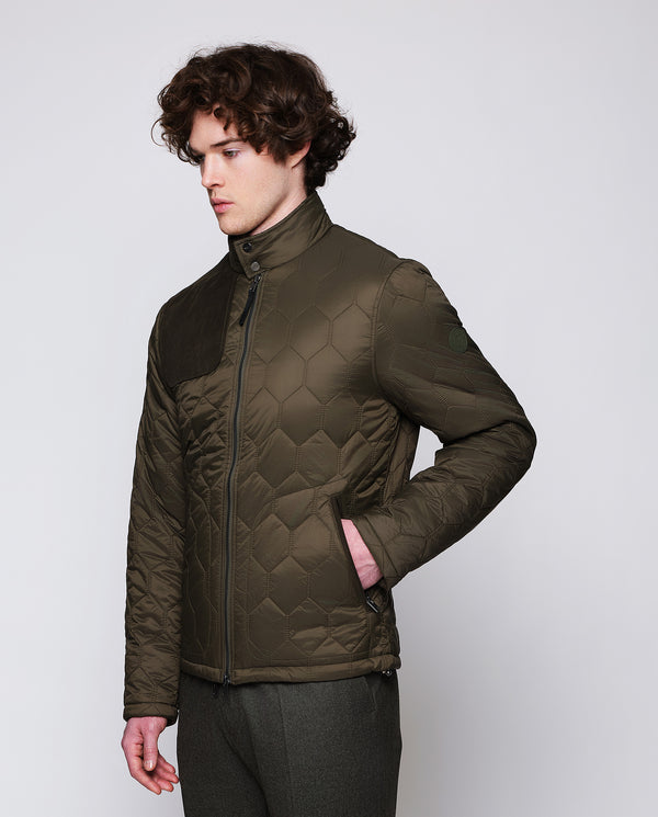 Khaki quilted jacket by MIRTO