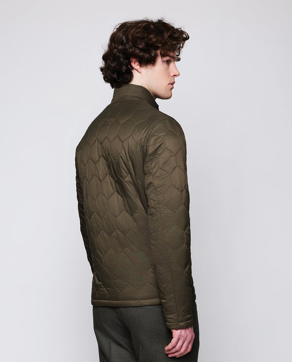 Khaki quilted jacket by MIRTO